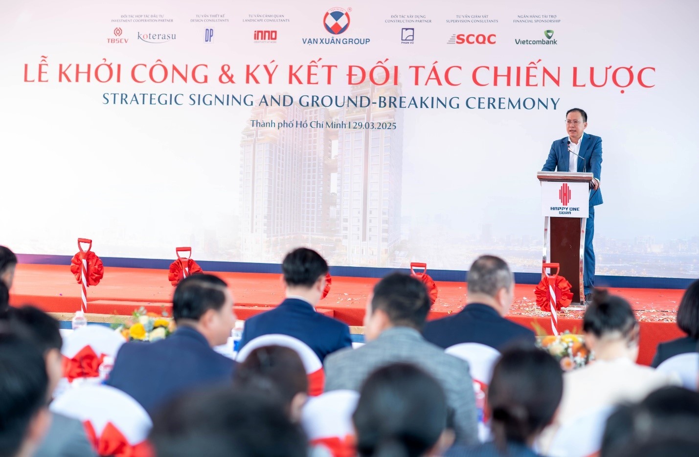 Ông Trịnh Xuân Hà phát biểu tại Lễ Khởi công & Ký kết đối tác chiến lược.